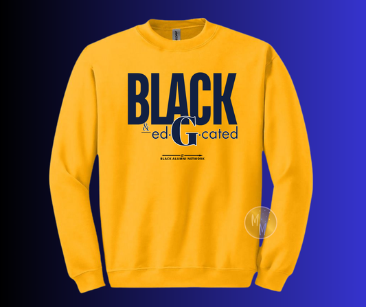 Black & EdGcated Sweatshirt Gold and Navy